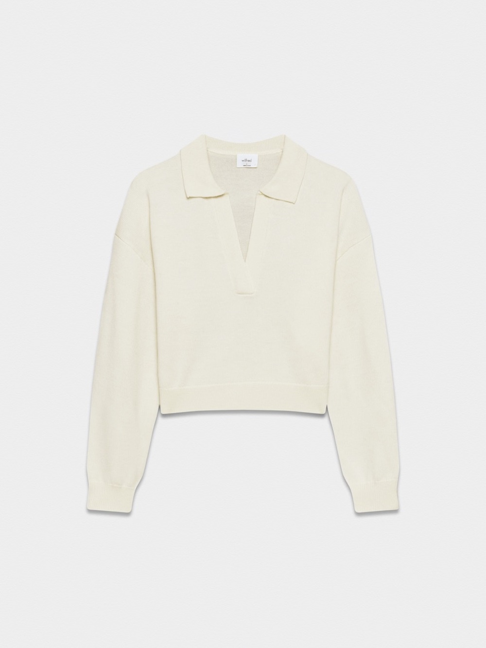 Wilfred 100% Merino Wool Clara Cream Collared V-Neck Pullover Sweater - s - Picture 6 of 13